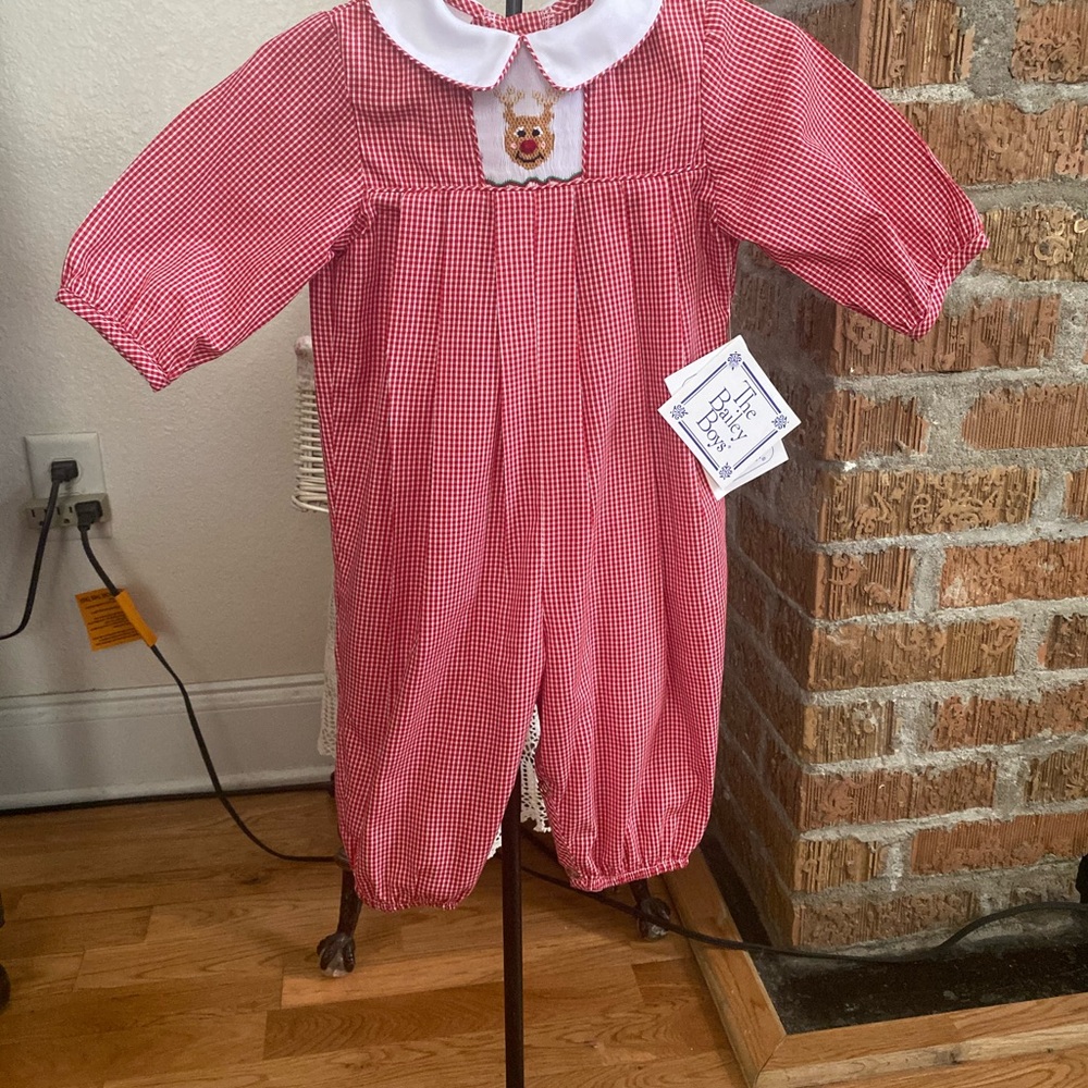 NWT The Bailey Boys Infant Christmas Smocked Long all size 6 months - Picture 16 of 16